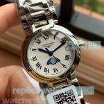 Best Quality Clone Longines White Dial Stainless Steel Ladies Watch